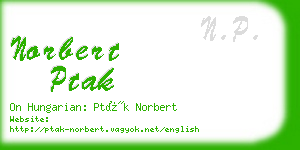 norbert ptak business card